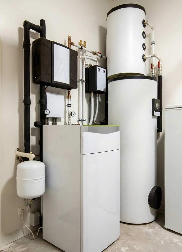 Unités intérieures d'une PAC air-eau en Île-de-France